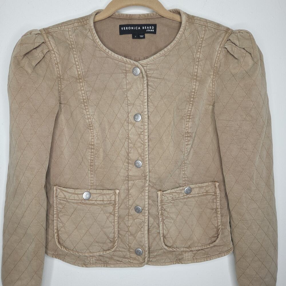 Veronica Beard Quilted Tan Jacket